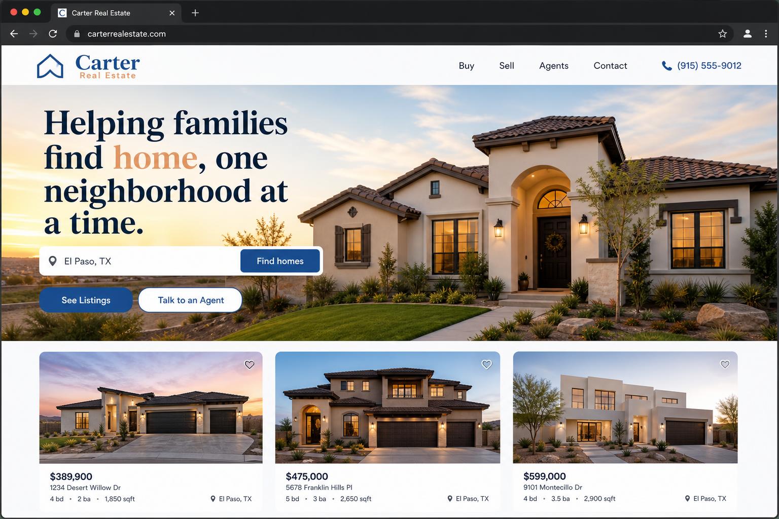 Carter Real Estate finished website